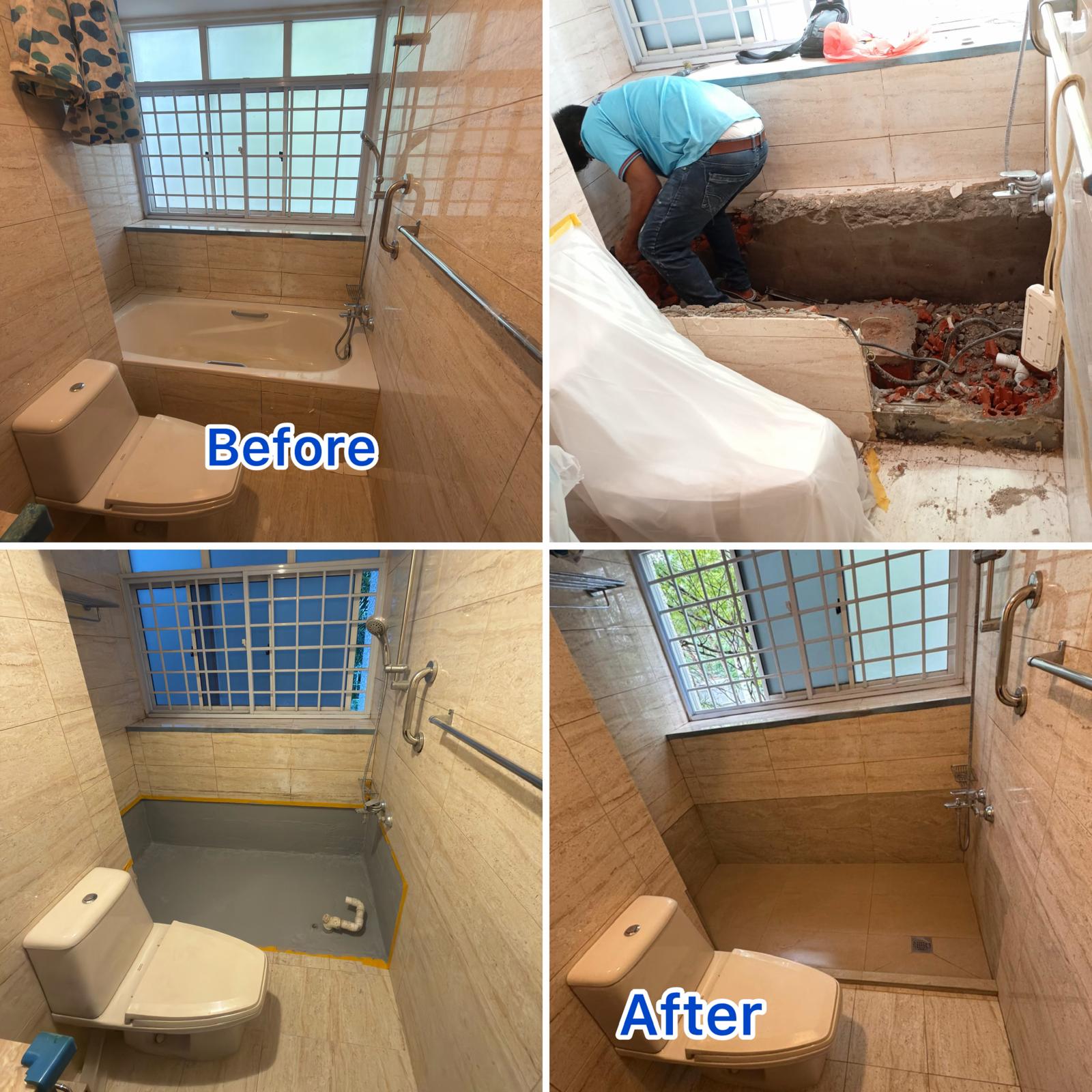 Bathroom Remodeling Service in Singapore – Bathtub to Shower Conversion Experts